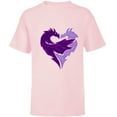 thumbnail image 1 of Disney Descendants 2 Mal Dragon - Short Sleeve T-Shirt for Kids- Customized-Soft Pink, 1 of 5