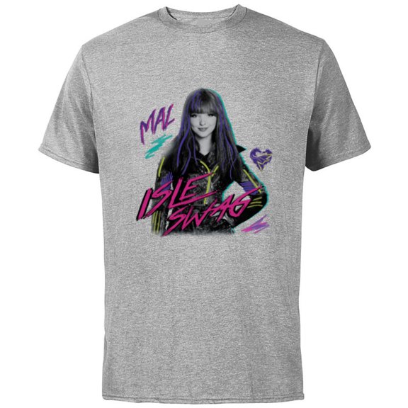 Disney Descendants 2 Mal Isle Swag - Short Sleeve Cotton T-Shirt for Adults -Customized-Athletic Heather