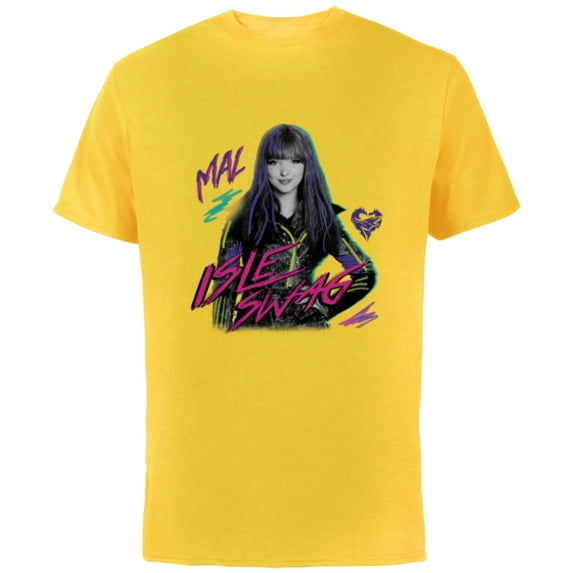 Disney Descendants 2 Mal Isle Swag - Short Sleeve Cotton T-Shirt for Adults -Customized-Yellow