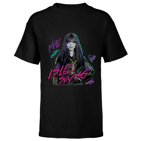 Disney Descendants 2 Mal Isle Swag - Short Sleeve T-Shirt for Kids -Customized-Black