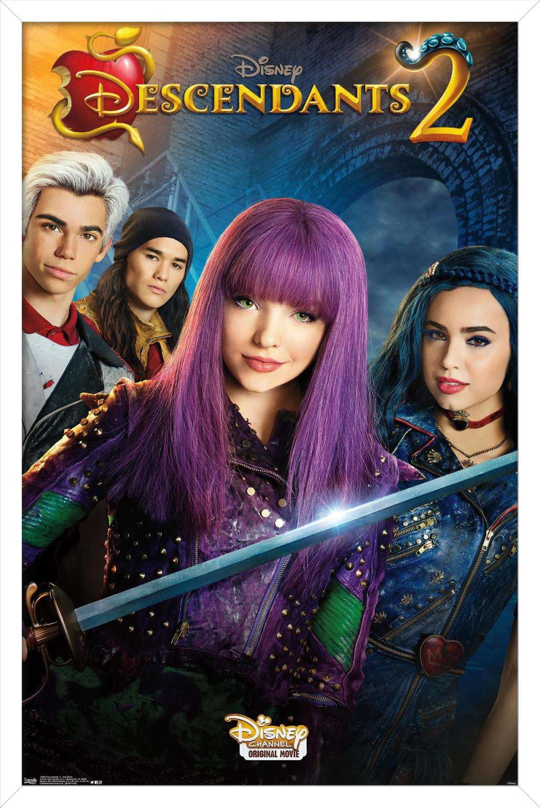 Disney Descendants 2 - One Sheet Wall Poster, 14.725" x 22.375", Framed