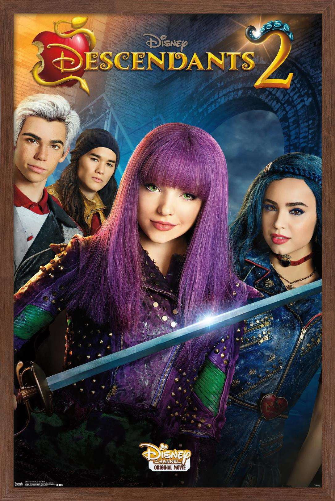 Disney Descendants 2 - One Sheet Wall Poster, 14.725" x 22.375", Framed