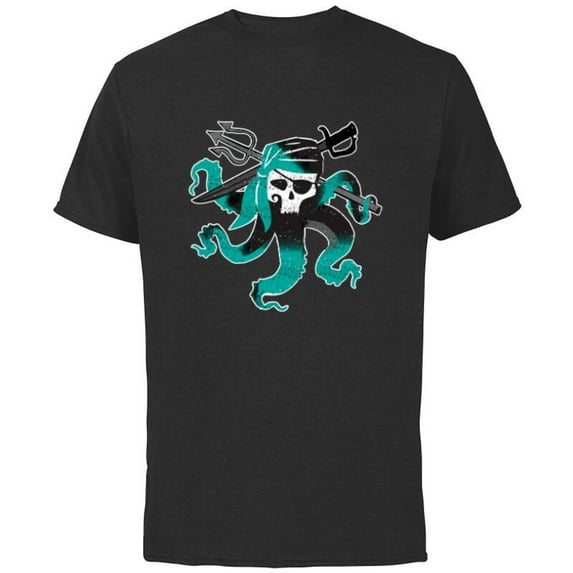 Disney Descendants 2 Uma Pirate Octopus - Short Sleeve Cotton T-Shirt for Adults -Customized-Black
