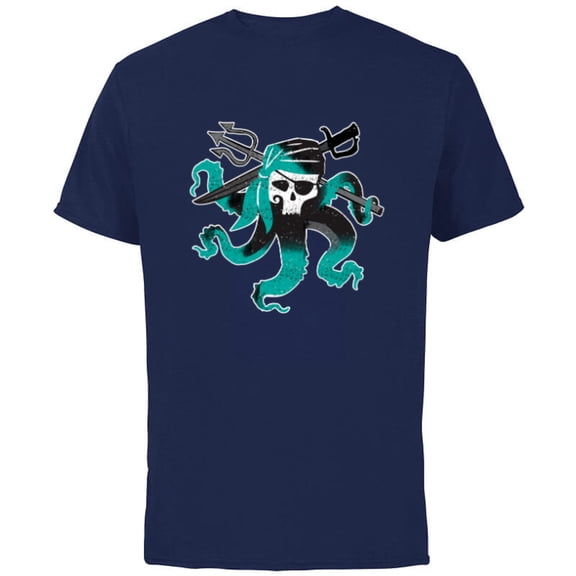Disney Descendants 2 Uma Pirate Octopus - Short Sleeve Cotton T-Shirt for Adults -Customized-Navy