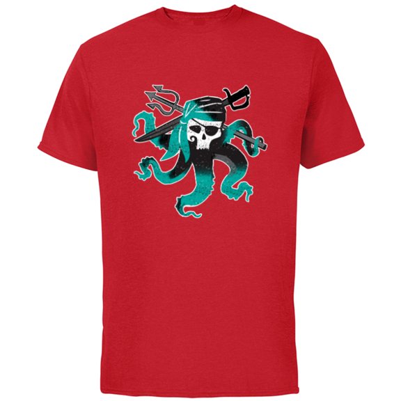 Disney Descendants 2 Uma Pirate Octopus - Short Sleeve Cotton T-Shirt for Adults -Customized-Red