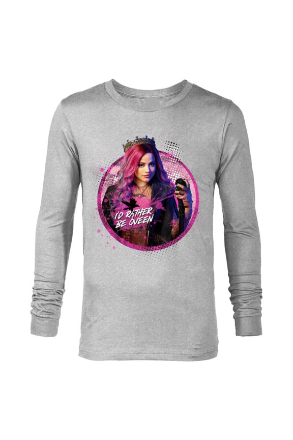 Descendants 3 Audrey I'd Rather Be Queen - Long Sleeve T-Shirt for Men -Customized-Athletic Heather