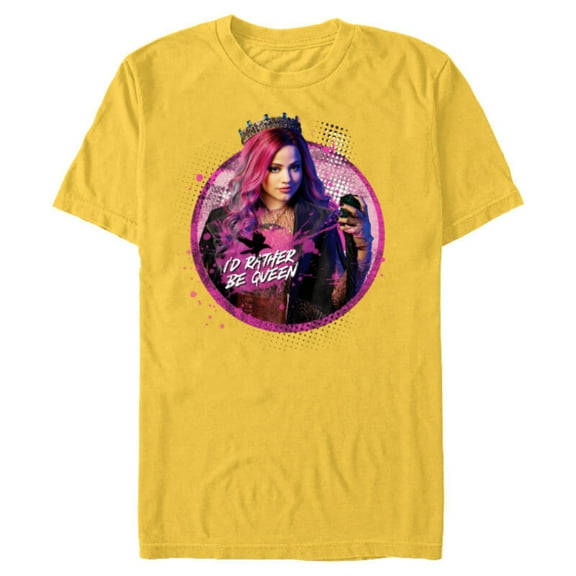 Disney Descendants 3 Audrey I'd Rather Be Queen - Short Sleeve Blended T-Shirt for Adults -Customized-Yellow