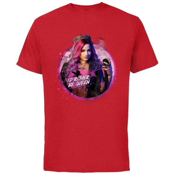 Disney Descendants 3 Audrey I'd Rather Be Queen - Short Sleeve Cotton T-Shirt for Adults -Customized-Red