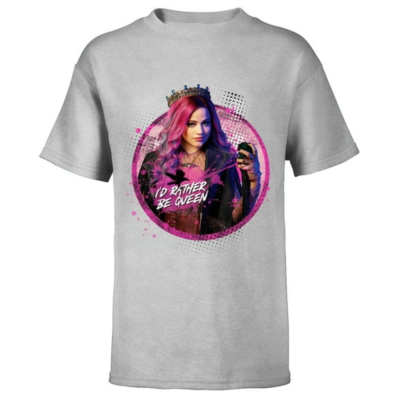 Disney Descendants 3 Audrey I'd Rather Be Queen - Short Sleeve T-Shirt for Kids -Customized-Athletic Heather