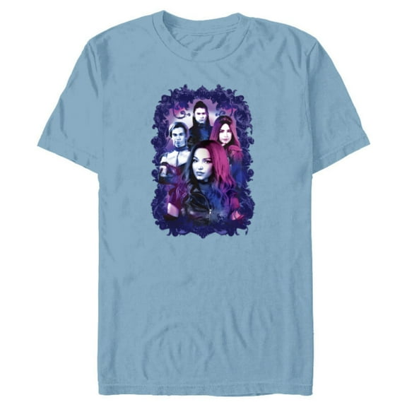 Disney Descendants 3 Carlos, Jay, Mal, and Evie - Short Sleeve Blended T-Shirt for Adults -Customized-Ocean Blue