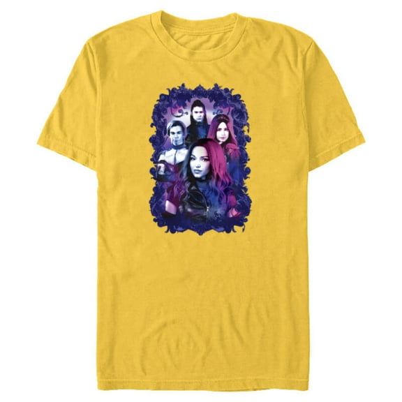 Disney Descendants 3 Carlos, Jay, Mal, and Evie - Short Sleeve Blended T-Shirt for Adults -Customized-Yellow