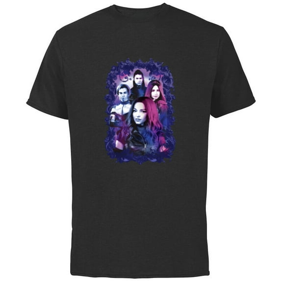 Disney Descendants 3 Carlos, Jay, Mal, and Evie - Short Sleeve Cotton T-Shirt for Adults -Customized-Black