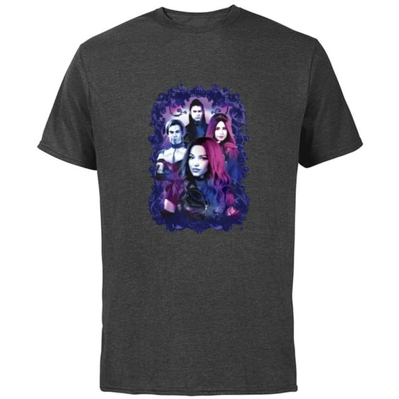 Disney Descendants 3 Carlos, Jay, Mal, and Evie - Short Sleeve Cotton T-Shirt for Adults -Customized-Charcoal
