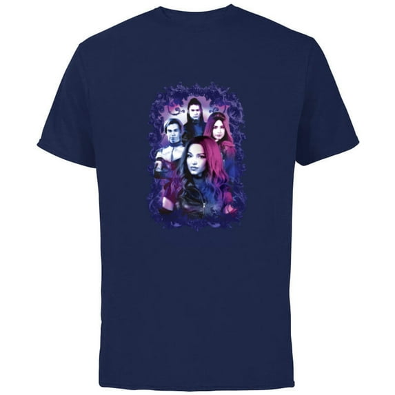Disney Descendants 3 Carlos, Jay, Mal, and Evie - Short Sleeve Cotton T-Shirt for Adults -Customized-Navy