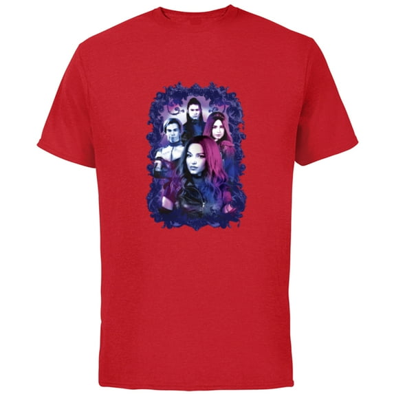 Disney Descendants 3 Carlos, Jay, Mal, and Evie - Short Sleeve Cotton T-Shirt for Adults -Customized-Red