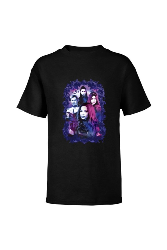 Descendants 3 Carlos, Jay, Mal, and Evie - Short Sleeve T-Shirt for Kids -Customized-Black
