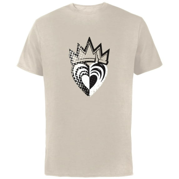 Disney Descendants 3 Evie Heart Crown - Short Sleeve Cotton T-Shirt for Adults -Customized-Natural