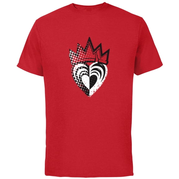 Disney Descendants 3 Evie Heart Crown - Short Sleeve Cotton T-Shirt for Adults -Customized-Red