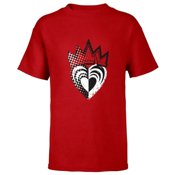 Disney Descendants 3 Evie Heart Crown - Short Sleeve T-Shirt for Kids -Customized-Red
