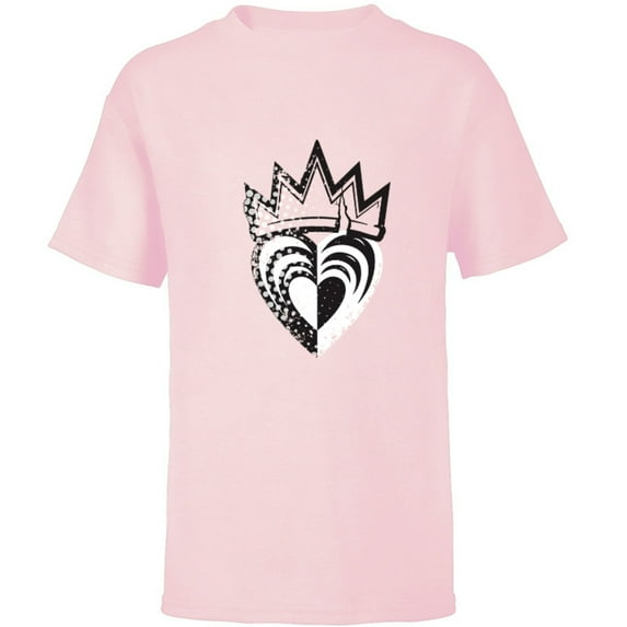 Disney Descendants 3 Evie Heart Crown - Short Sleeve T-Shirt for Kids -Customized-Soft Pink