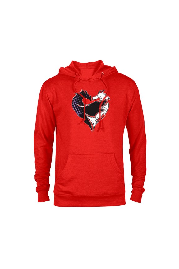 Descendants 3 Mal Heart Dragons Motif - Pullover Hoodie for Adults -Customized-Red Heather
