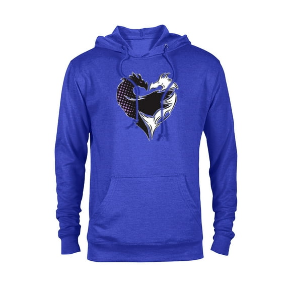 Disney Descendants 3 Mal Heart Dragons Motif - Pullover Hoodie for Adults -Customized-Royal Heather