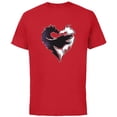 thumbnail image 1 of Disney Descendants 3 Mal Heart Dragons Motif - Short Sleeve Cotton T-Shirt for Adults -Customized-Red, 1 of 5