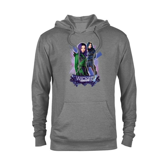 Disney Descendants 3 Mal and Evie Wicked Friends - Pullover Hoodie for Adults -Customized-Graphite Heather