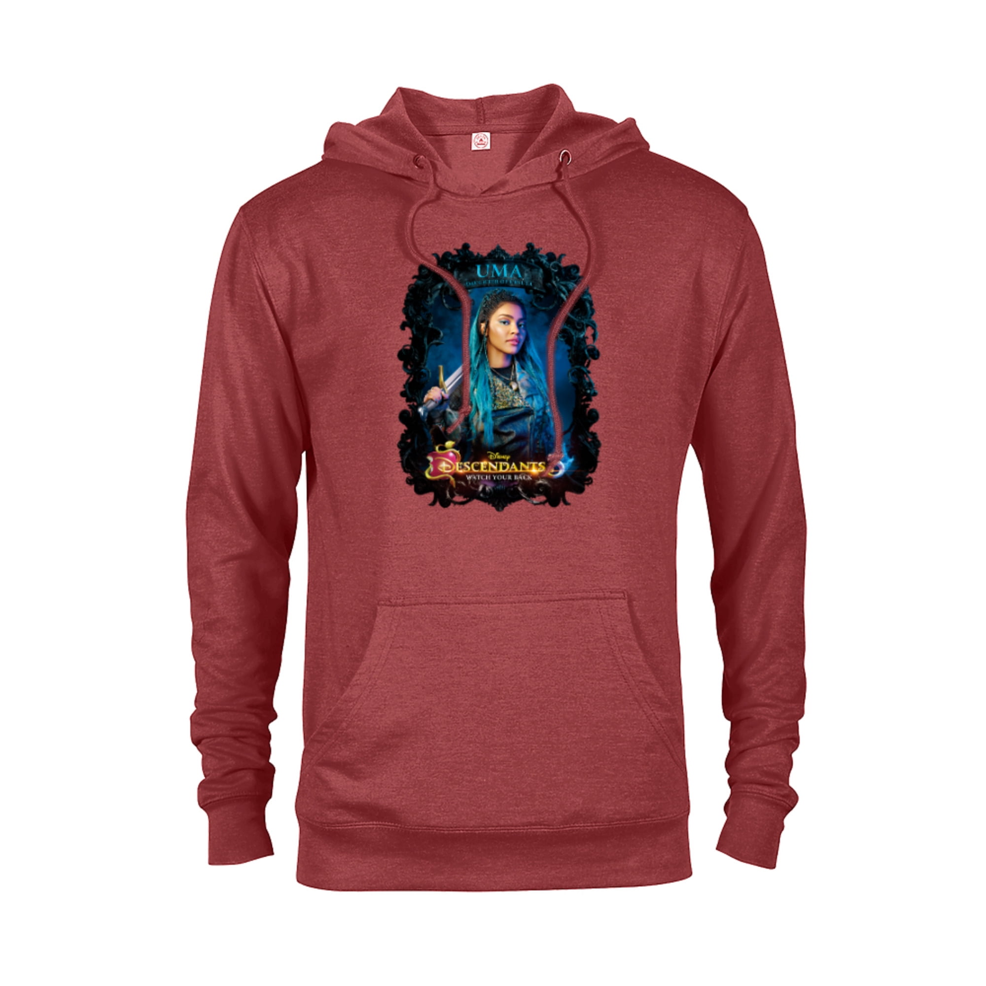Disney Descendants 3 Uma Watch Your Back Pullover Hoodie for Adults Customized Red Heather