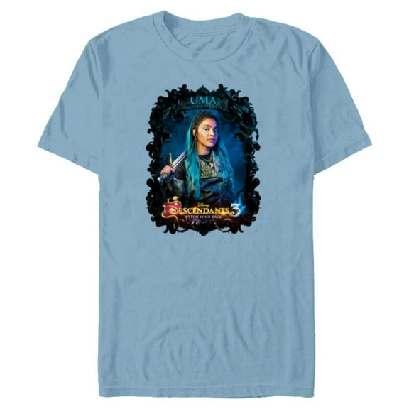Disney Descendants 3 Uma Watch Your Back - Short Sleeve Blended T-Shirt for Adults -Customized-Ocean Blue