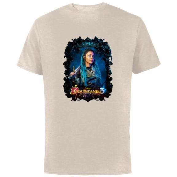 Disney Descendants 3 Uma Watch Your Back - Short Sleeve Cotton T-Shirt for Adults -Customized-Natural