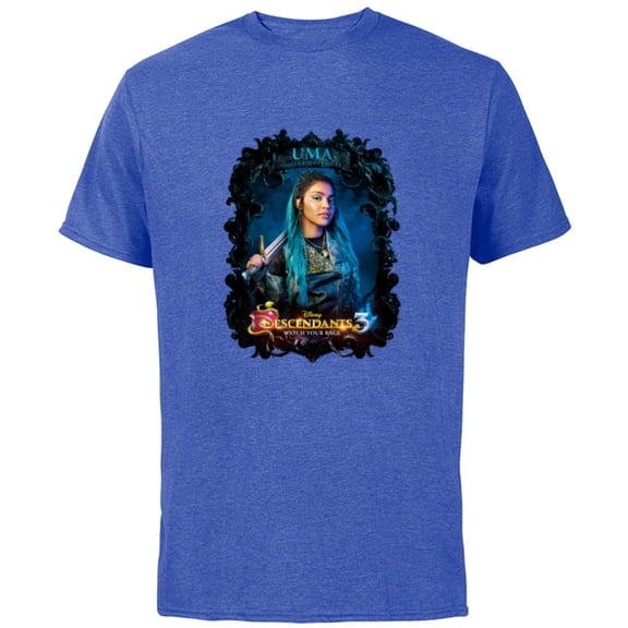 Disney Descendants 3 Uma Watch Your Back - Short Sleeve Cotton T-Shirt for Adults -Customized-Royal Heather