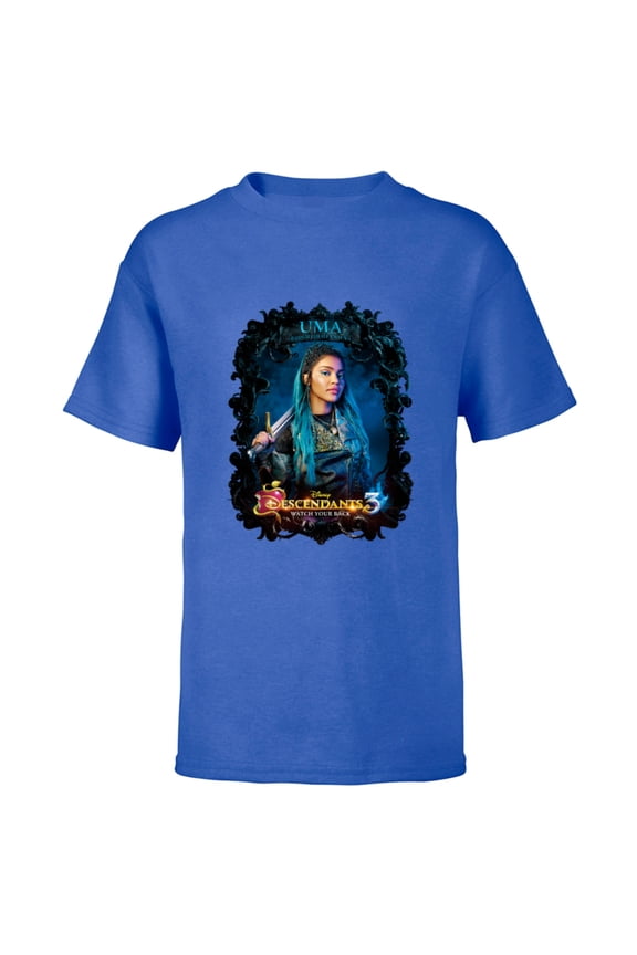 Descendants 3 Uma Watch Your Back - Short Sleeve T-Shirt for Kids - Customized-Royal