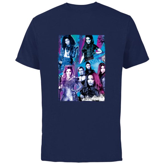 Disney Descendants 3 VK Kids - Short Sleeve Cotton T-Shirt for Adults -Customized-Navy