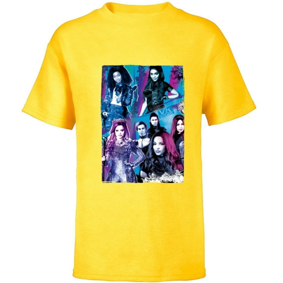 Disney Descendants 3 VK Kids - Short Sleeve T-Shirt for Kids -Customized-Yellow