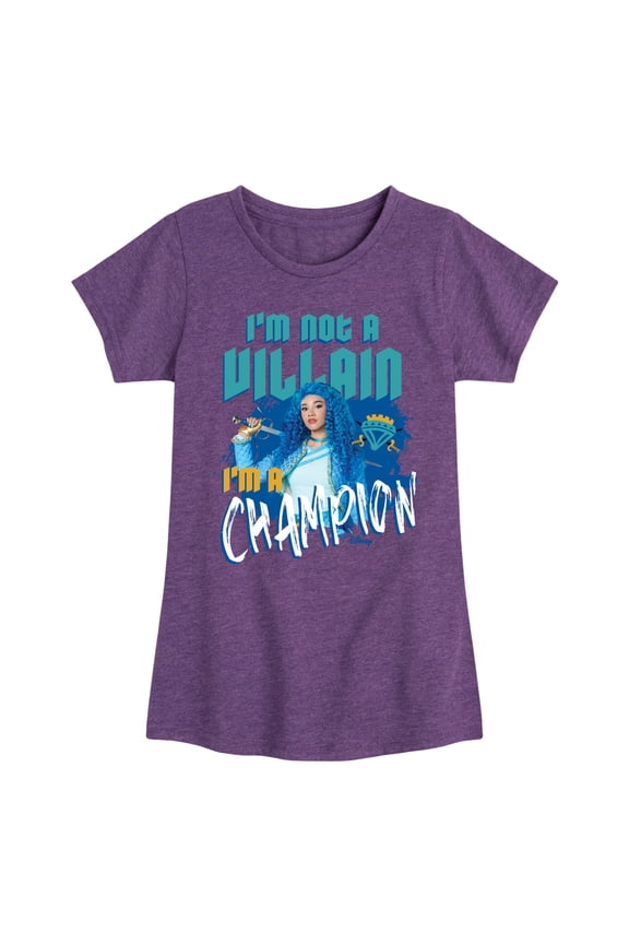 Disney - Descendants 4 - Not A Villain Champion - Youth Girls Fitted Short Sleeve Graphic T-Shirt