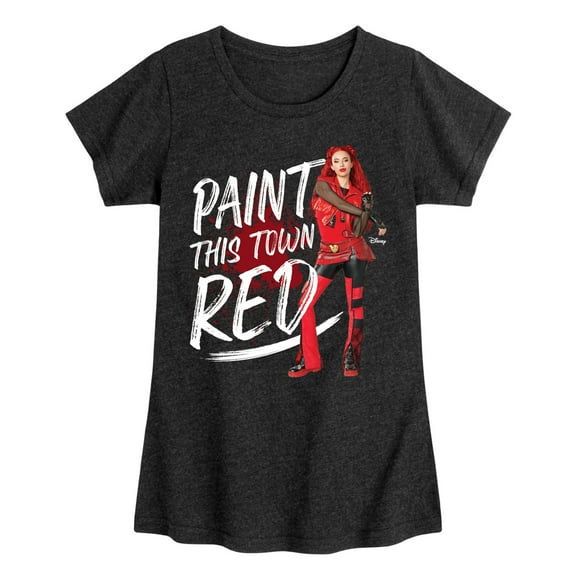 Disney - Descendants 4 - Paint This Town Red - Youth Girls Fitted Short Sleeve Graphic T-Shirt