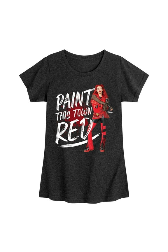 Disney - Descendants 4 - Paint This Town Red - Youth Girls Fitted Short Sleeve Graphic T-Shirt