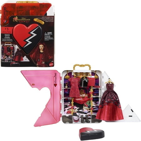 Mattel Disney Descendants: The Rise of Red, Closet Playset with Exclusive Clothes & Accessories, Reds Rise & Rebel Toy Closet