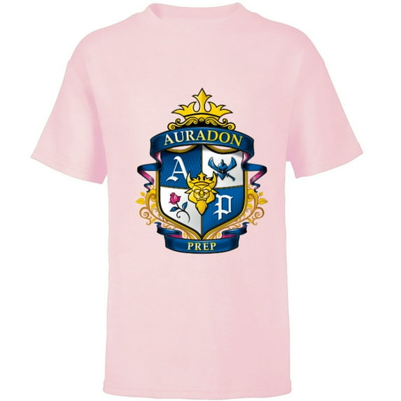 Disney Descendants Auradon Prep Crest - Short Sleeve T-Shirt for Kids -Customized-Soft Pink