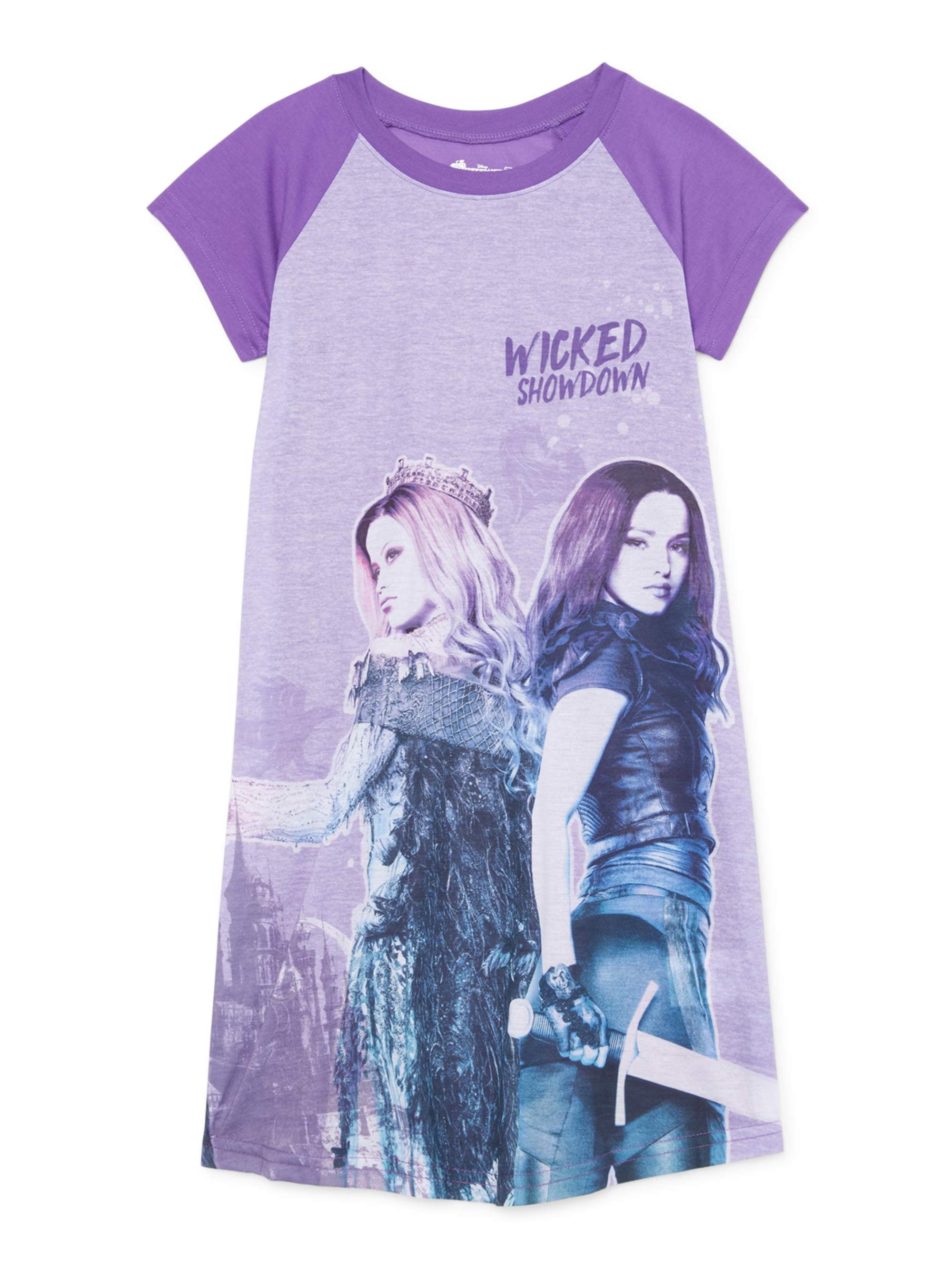 Disney Descendants Girls 6 12 Exclusive Raglan Sleeve Pajama Nightgown