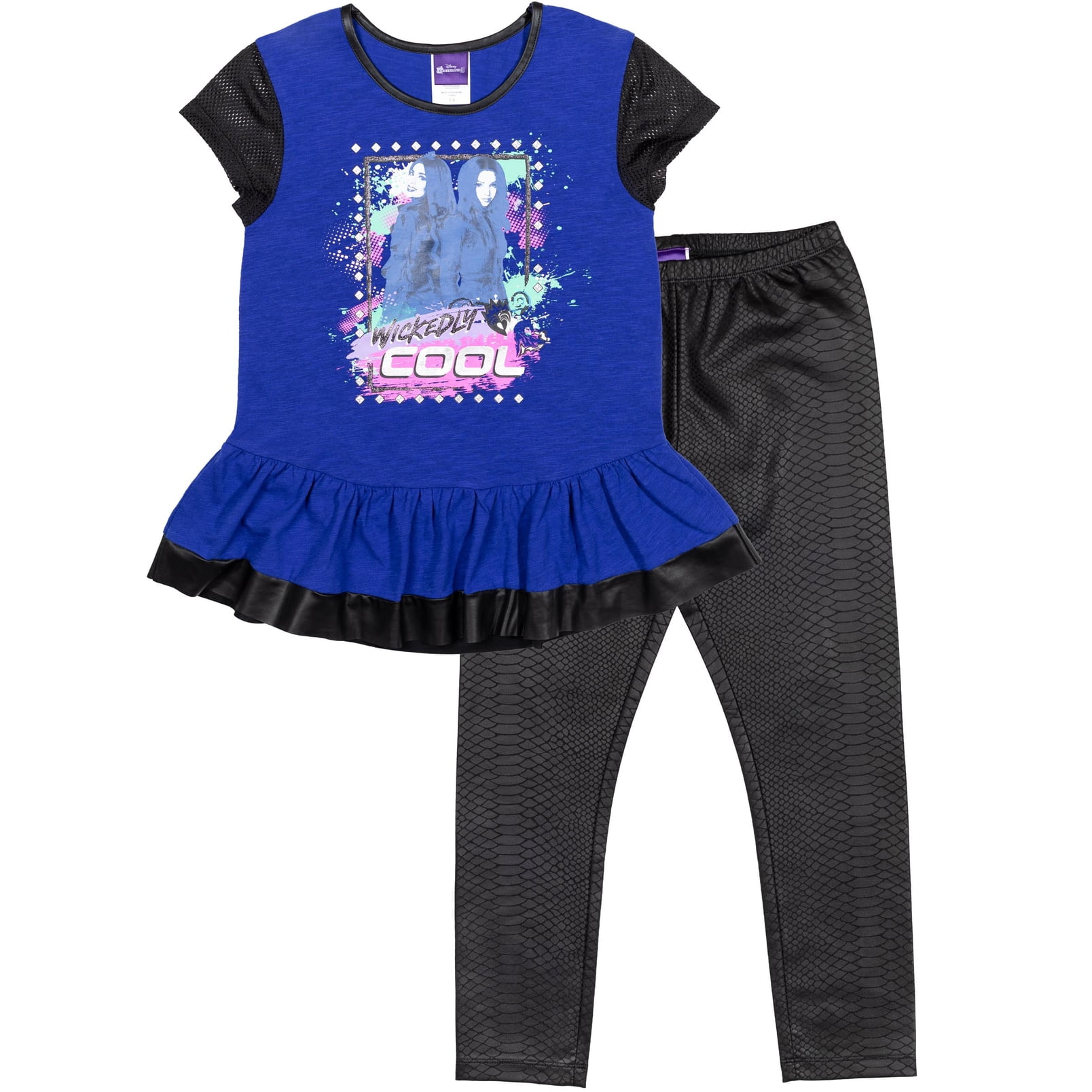 Disney Descendants Mal Evie T-Shirt and Leggings Outfit Set Little Kid ...