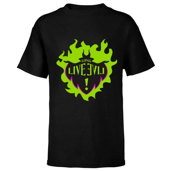 Disney Descendants Maleficent Long Live Evil - Short Sleeve T-Shirt for Kids -Customized-Black