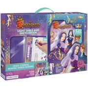 طاولة إضاءة ودفتر رسم لحفل الزفاف الملكي من Disney Descendants - مجموعة مكونة من 9 قطع، ملصقات وأقلام تلوين، تضيء لسهولة التتبع والرسم والإنشاء، للأطفال والمراهقين والفتيات، للأطفال من سن 8+