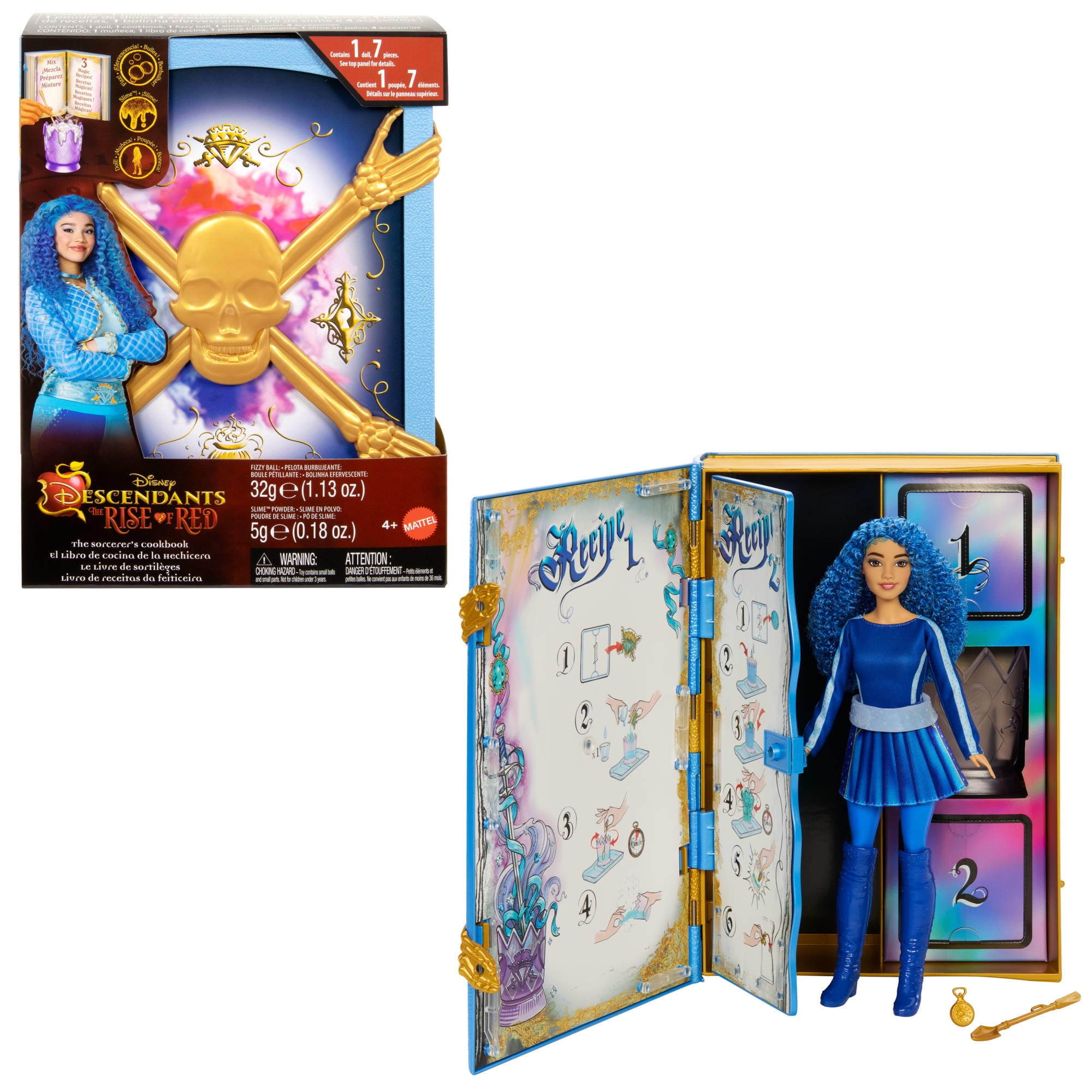 Disney Descendants: The Rise of Red The Sorcerer’s Cookbook with Doll, Fizz, Slime & Doll Reveal Sur(图1)