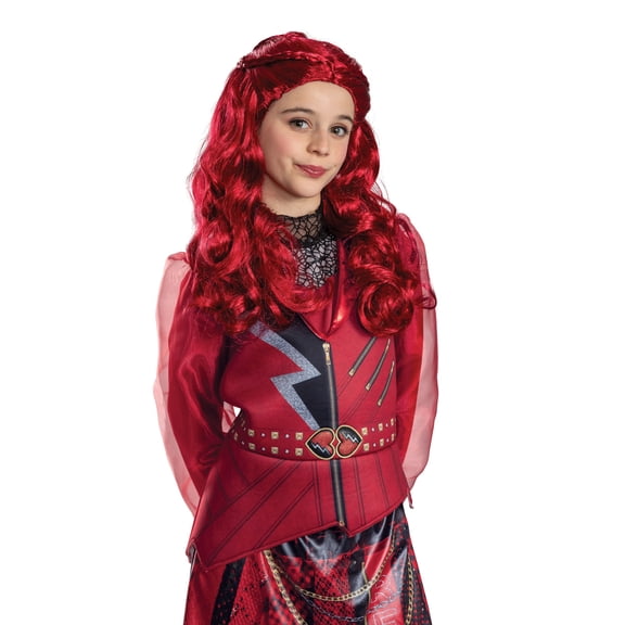 Disney Descendants Wicked Wonderland Red Halloween Costume Wig for Children, by Disguise