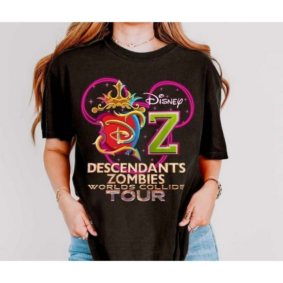Disney Descendants Zombies World Collide Tour Logo Mickey Head T-Shirt, Disney Summer Tour Shirt