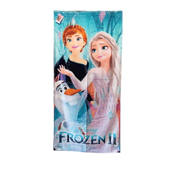 Disney Diamond Frozen II Printed Characters Elsa Anna Olaf Cotton Beach Towel