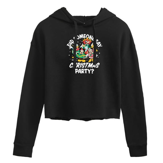 Disney - Did Someone Say Christmas Party - Juniors Cropped Pullover Hoodie