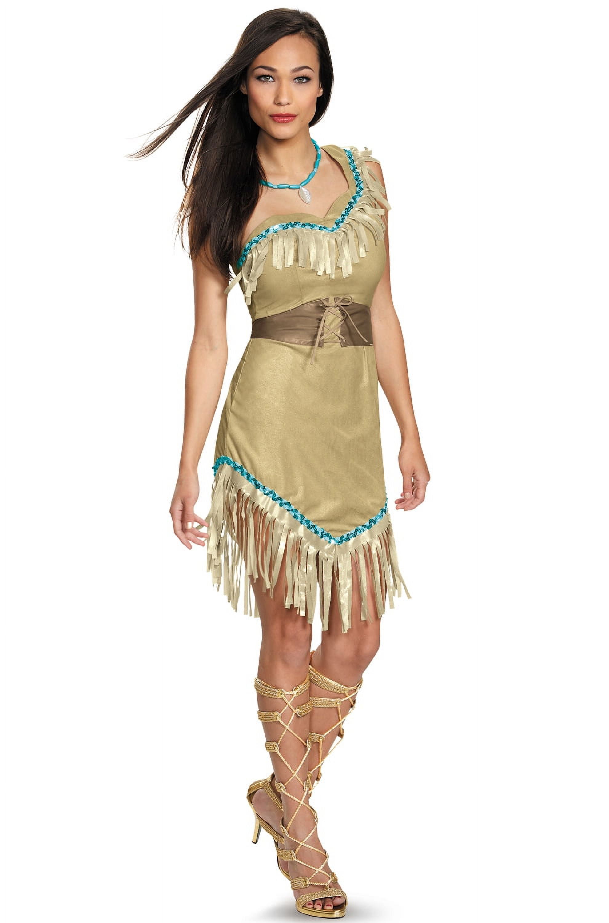 Disney Store Girls Pocahontas Costume Dress Size 5/6 No Belt Halloween